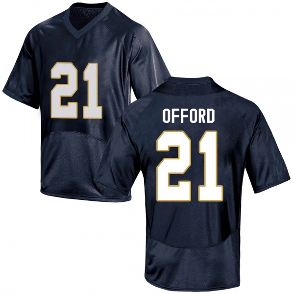 Caleb Offord Notre Dame Fighting Irish NCAA Men's #21 Navy Blue Game College Stitched Football Jersey ENY0855LQ